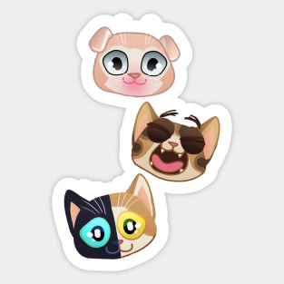 Gilbert Lucchi Suki Cute kitten heads Sticker